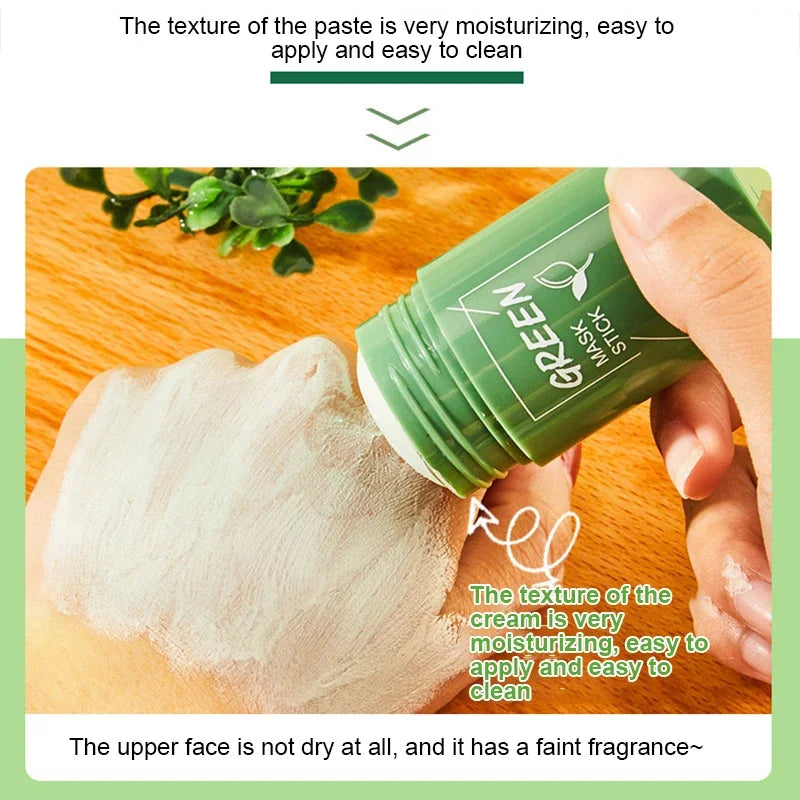 Hot Green Tea Solid Cleansing Mask Dispel Acne Blemish Mark Remove Blackhead Acne Smearing Mud Film Hydrating Mask 2024