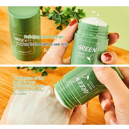 Hot Green Tea Solid Cleansing Mask Dispel Acne Blemish Mark Remove Blackhead Acne Smearing Mud Film Hydrating Mask 2024