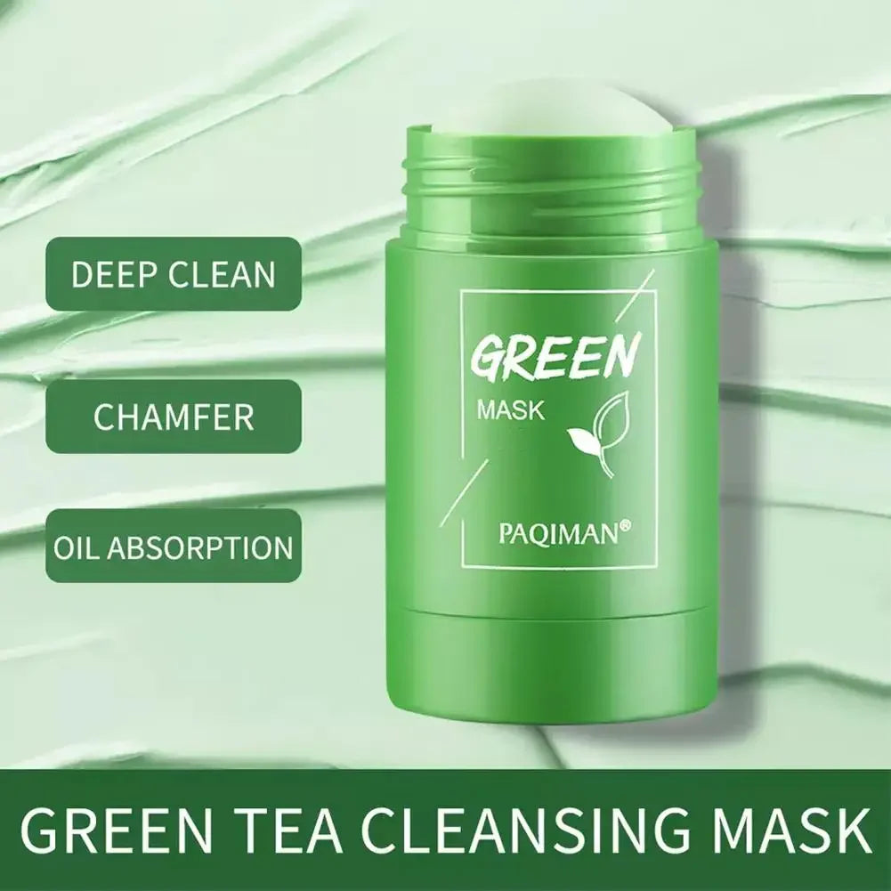 Hot Green Tea Solid Cleansing Mask Dispel Acne Blemish Mark Remove Blackhead Acne Smearing Mud Film Hydrating Mask 2024